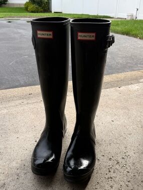 Hunter Black Tall Women's Rain Boots Size 10